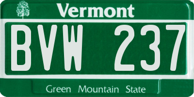 VT license plate BVW237