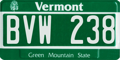 VT license plate BVW238