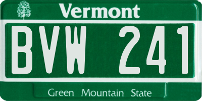 VT license plate BVW241