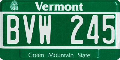 VT license plate BVW245