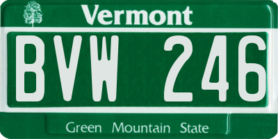 VT license plate BVW246