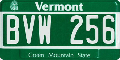 VT license plate BVW256