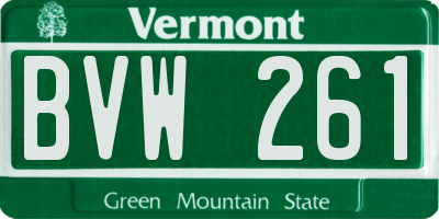VT license plate BVW261