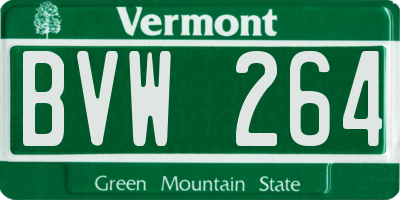 VT license plate BVW264