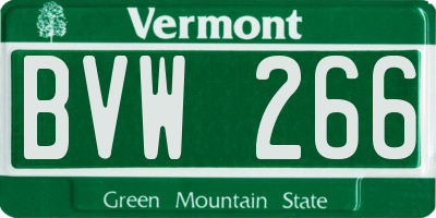 VT license plate BVW266