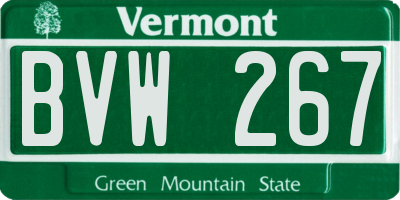 VT license plate BVW267