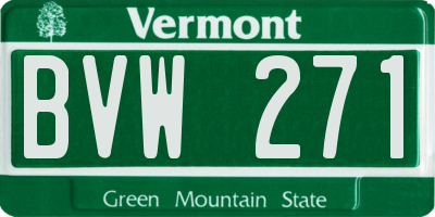 VT license plate BVW271