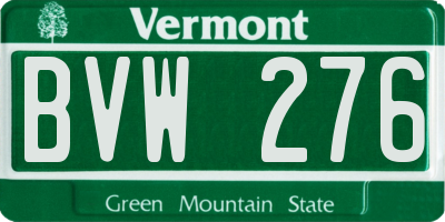 VT license plate BVW276