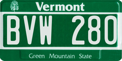 VT license plate BVW280