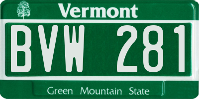 VT license plate BVW281