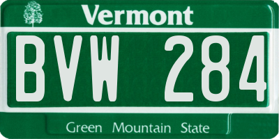 VT license plate BVW284