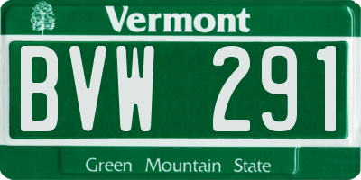 VT license plate BVW291