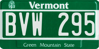 VT license plate BVW295