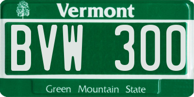 VT license plate BVW300