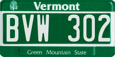 VT license plate BVW302