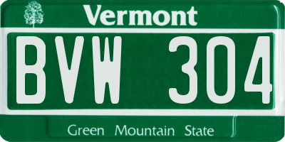 VT license plate BVW304