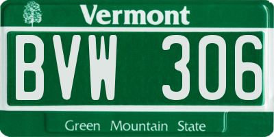 VT license plate BVW306