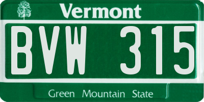 VT license plate BVW315