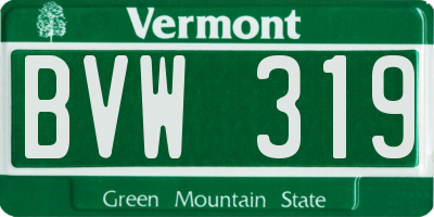 VT license plate BVW319