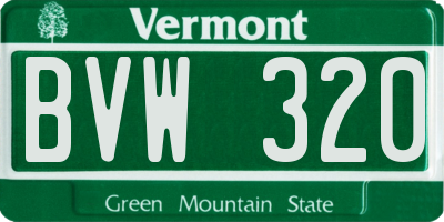 VT license plate BVW320