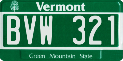 VT license plate BVW321