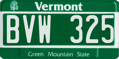 VT license plate BVW325