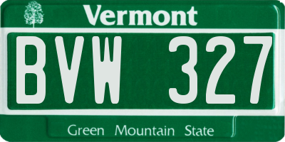 VT license plate BVW327