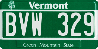 VT license plate BVW329