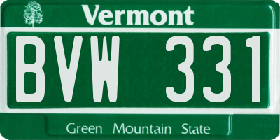 VT license plate BVW331