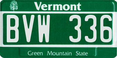 VT license plate BVW336