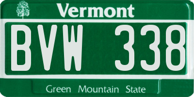 VT license plate BVW338