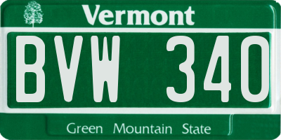 VT license plate BVW340
