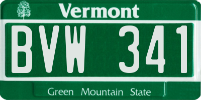 VT license plate BVW341