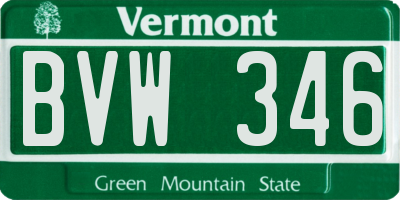 VT license plate BVW346
