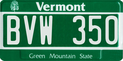 VT license plate BVW350
