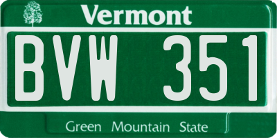 VT license plate BVW351