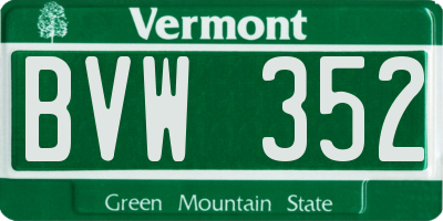 VT license plate BVW352