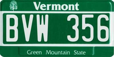 VT license plate BVW356