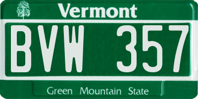 VT license plate BVW357