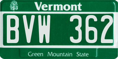 VT license plate BVW362