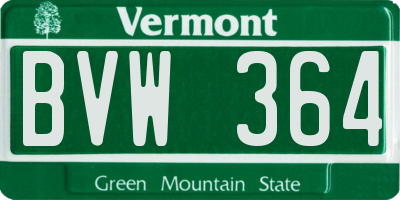 VT license plate BVW364