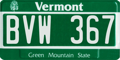 VT license plate BVW367