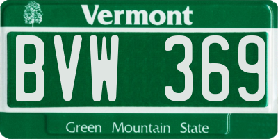 VT license plate BVW369