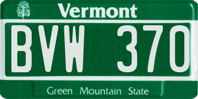 VT license plate BVW370