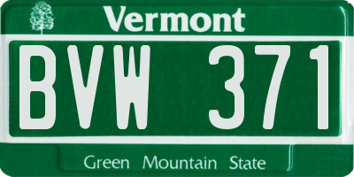 VT license plate BVW371