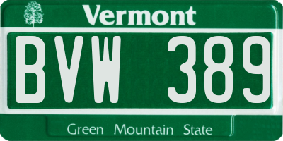 VT license plate BVW389