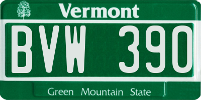 VT license plate BVW390