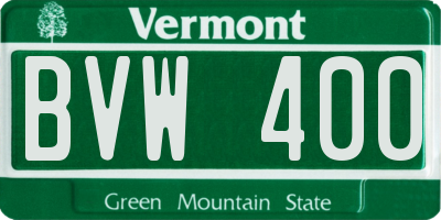 VT license plate BVW400