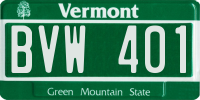 VT license plate BVW401