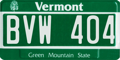 VT license plate BVW404
